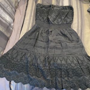 Grey eyelet strapless GAP dress